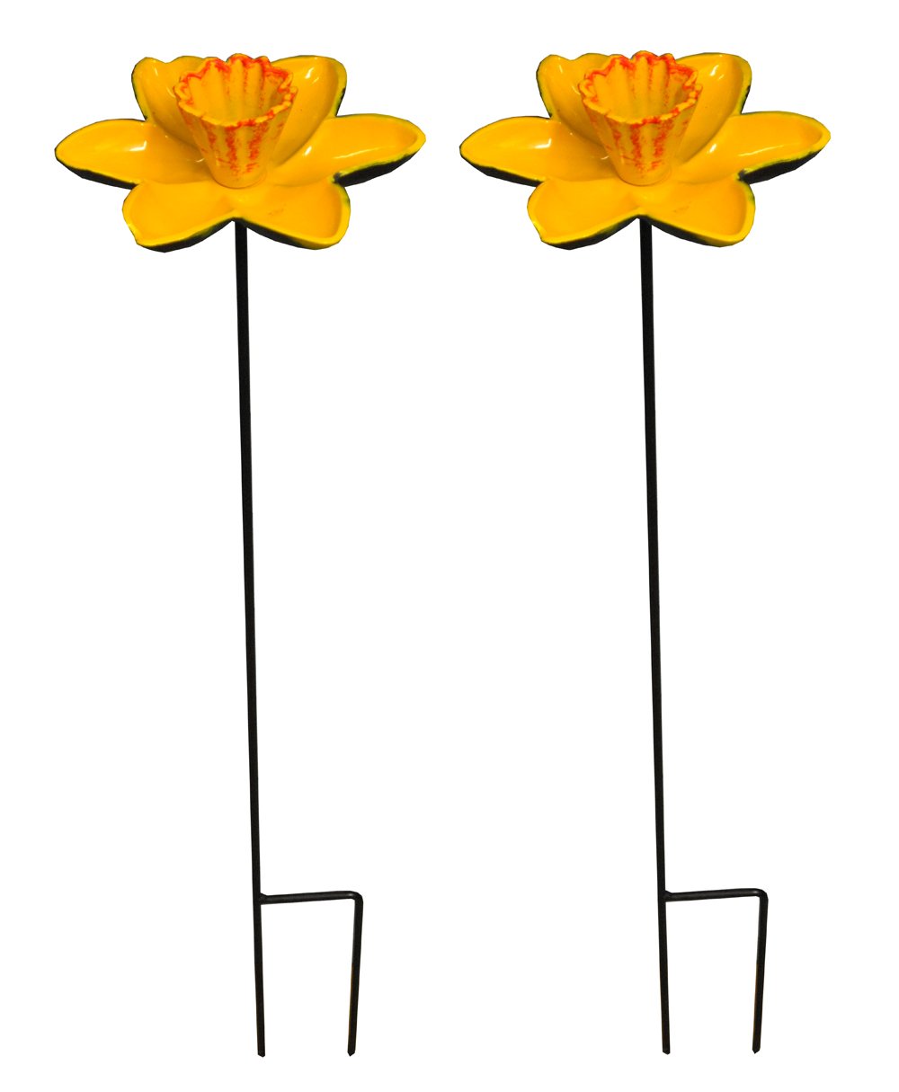 Selections Cast Iron Wild Bird Daffodil Dish Feeders - Pack of 2