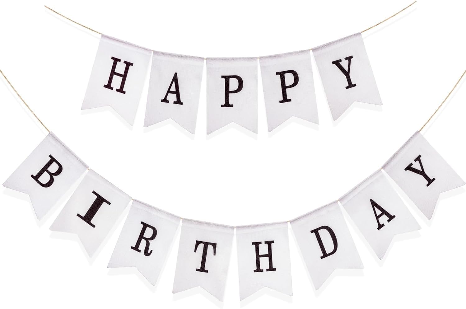 Dncvb Happy Birthday Girlande Set - 4-teilige Leinen Girlanden Für Geburtstagsdeko