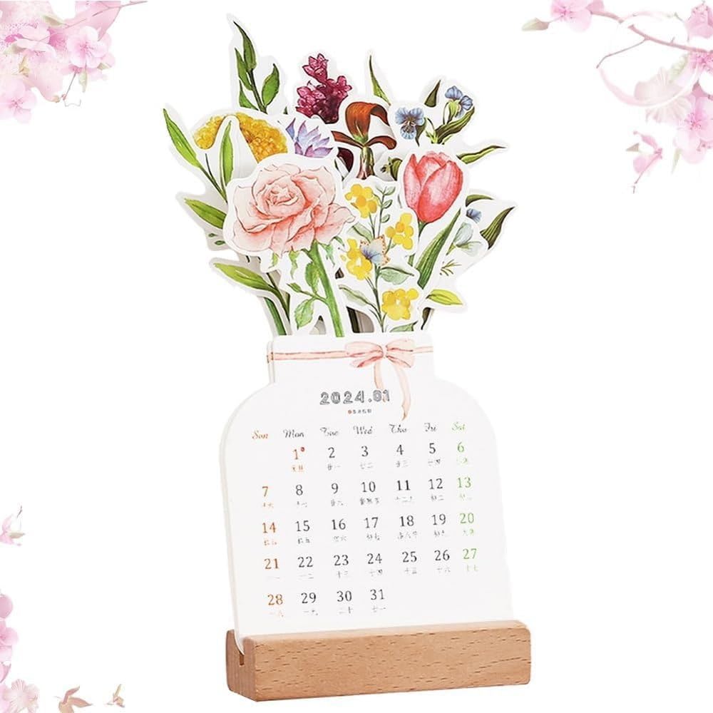 Amazon.com : 2024 Bloomy Flowers Desk Calendar, Creative Flower Desk  Calendar, Vase Shaped New Year Monthly Calendar Planner, Office Desk Decor,  Home Decoration (1Pcs) : Office Products