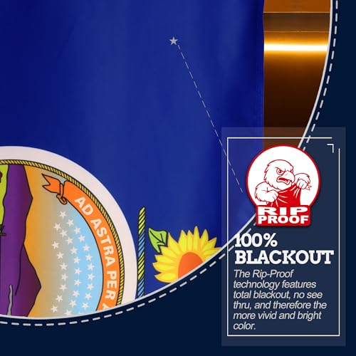 Drapeau Kansas 3 plis double face Anley 0,9x1,5 m indéchirable infroissable