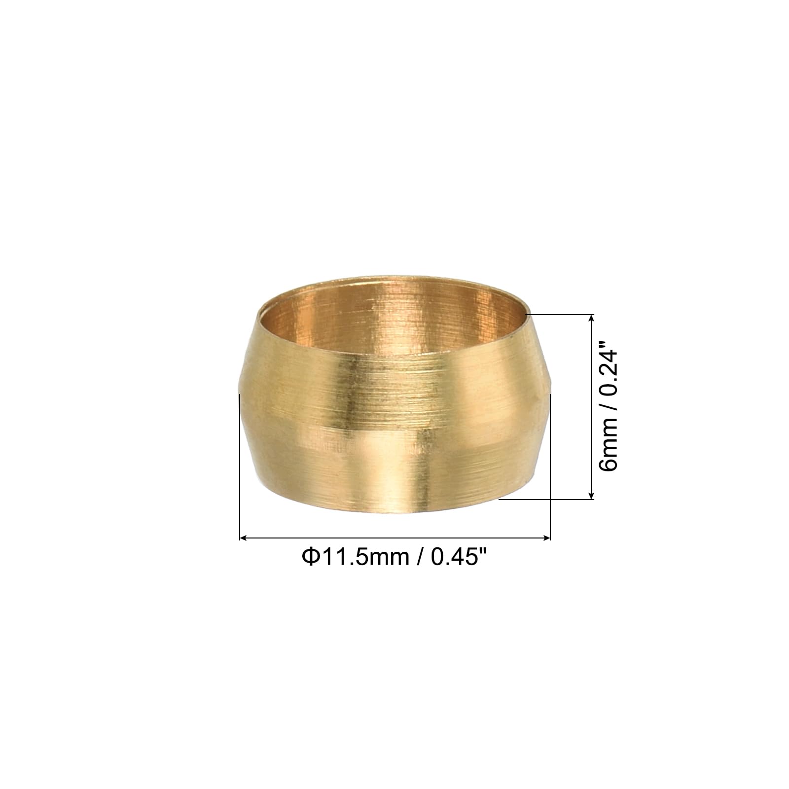 PATIKIL 3/8" ID Compression Sleeve Ferrules, 20 Pack Brass Sleeve Ferrules Compression Fitting Assortment Kit for Water Oil Air Pipe - Image 2