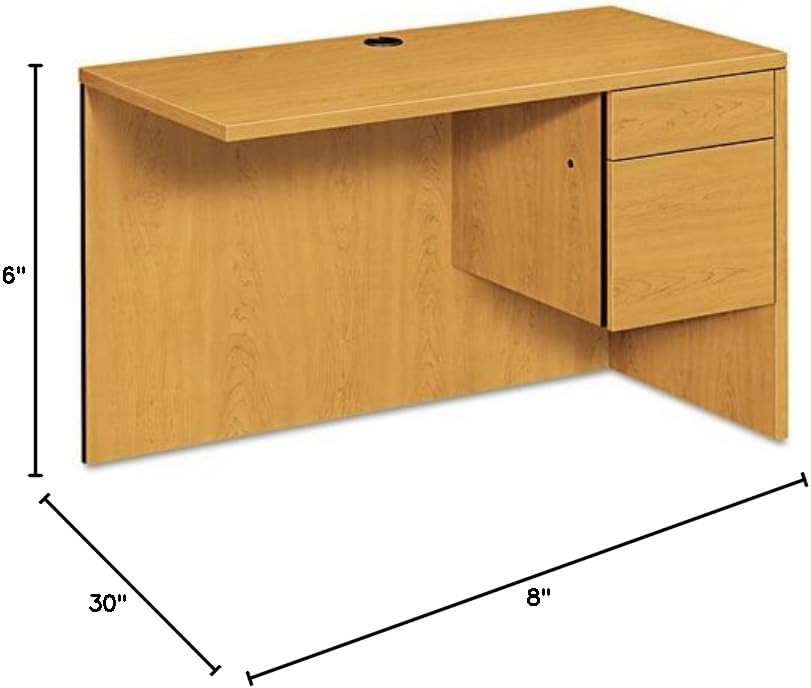 HON 10500 Series Laminate Desk Ensembles-Right Return, f/left ped.desk, 48"x24"x29-1/2", Harvest