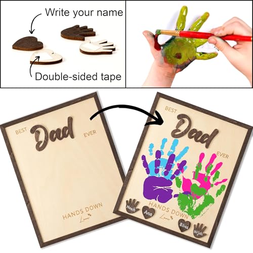 10" Gifts for Dad from Kids Custom fathers day Best Dad Ever gifts Hands down sign - Personalized Fathers Day Dads Gift from kids daughter son, First fathers day Daddy gift for new dad / Birthday