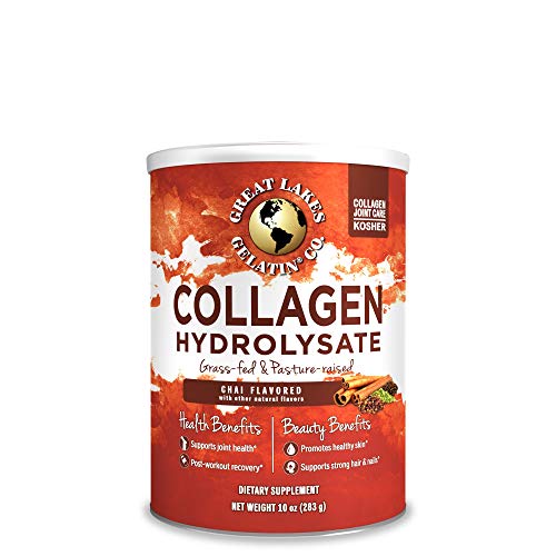 Great Lakes Gelatin, Collagen Hydrolysate, Chai Flavored Beef Protein, Kosher, 10 Oz Can