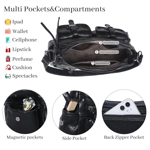 Angel Kiss Hobo Purses for Women Crossbody Shoulder Bag Ladies Multi Pocket Handbags with Adjustable Shoulder Strap3