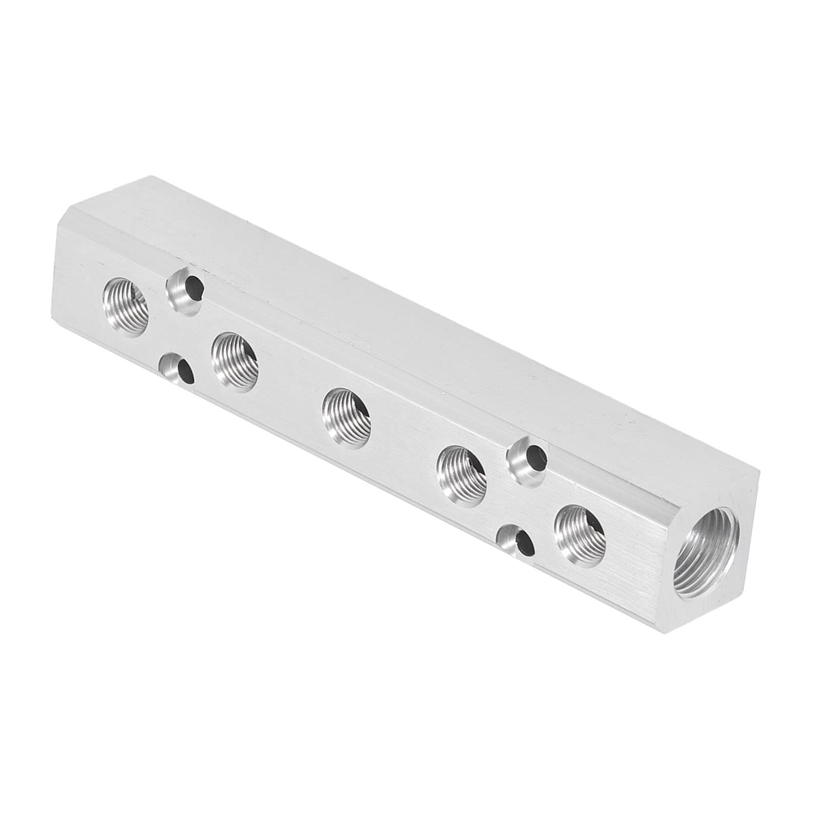 Cocoarm Bloque de Distribución de Aire Colector Neumático, de Aluminio con Alta Resistencia a la Presión, para Compresores, Bombas de Aire y Máquinas, Fácil de Instalar y Antifugas (SY30-02-5F)