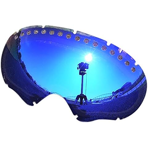 Zero Ersatzgläser für Oakley A-Frame Skibrille, Blue Mirror Cover