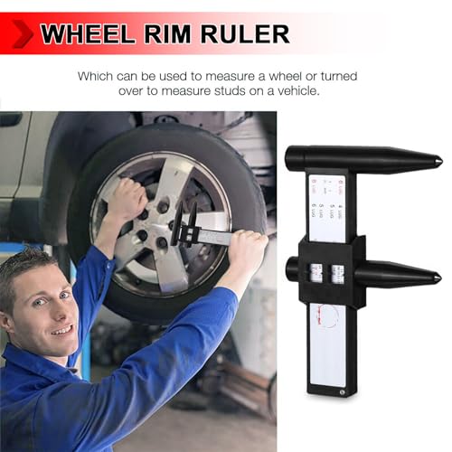 Image of Wheel PCD Gauge, Wheel /Rim Bolt Pattern Measuring Tool, Car PCD Ruler Sliding Caliper for 4 5 6 8 Holes Lug Wheel Rim Gauge