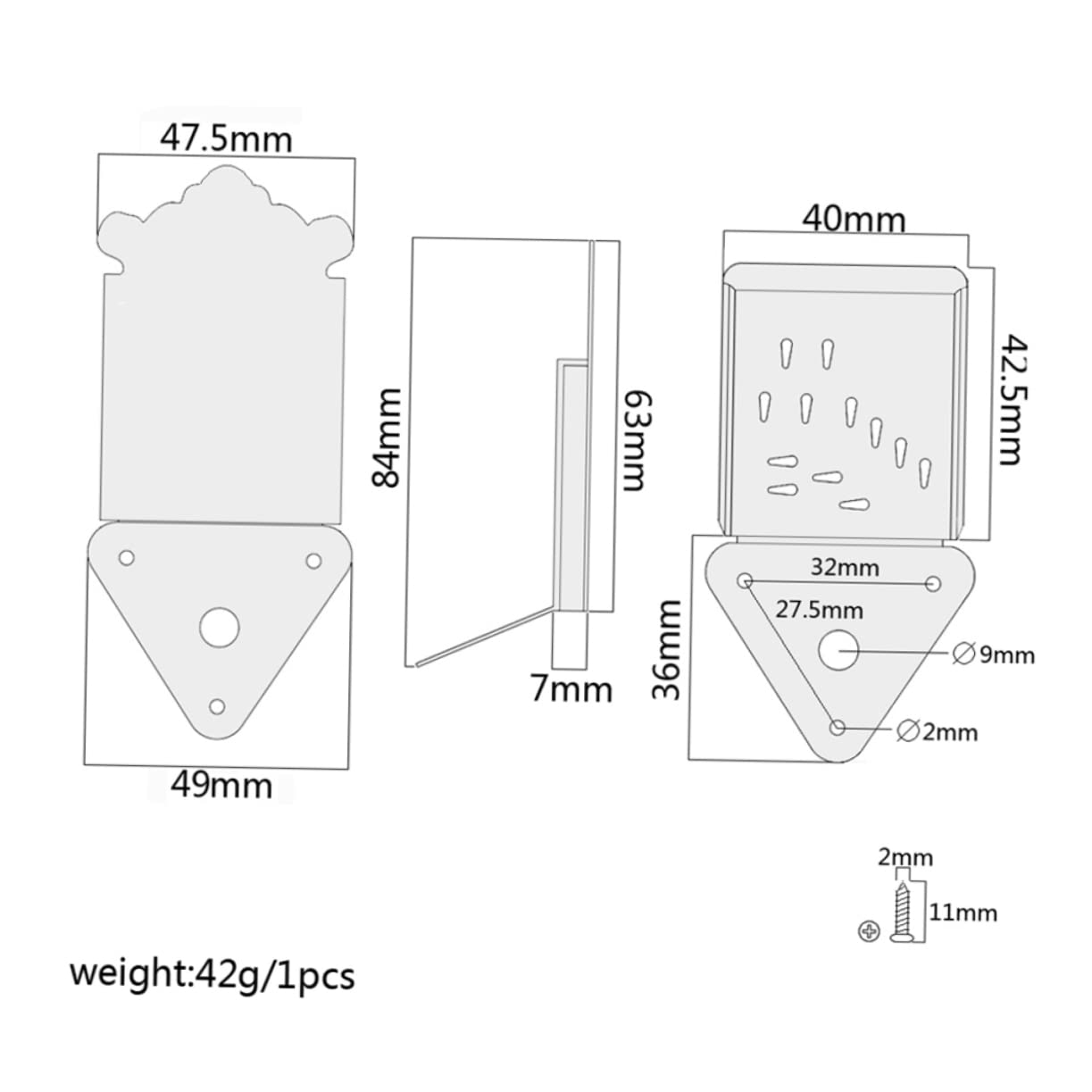 BESTonZON Decorate Improve Your Mandolin Metal Triangle Tailpiece Removable Coverplate Fast Easy String Changes