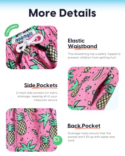 Image of maamgic Boys Swim Trunks with Compression Liner Toddler Stretch Swim Shorts