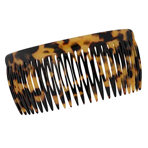 Charles J. Wahba Long Classic Long Side Comb - 24 Teeth - (Tokyo Tortoise Color) - Handmade in France