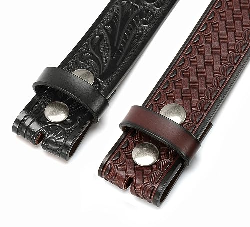 CHAOREN Western Belt without Buckle - 1.5" Cowboy Belt for Jeans 2Pcs- One Solid Piece Leather4