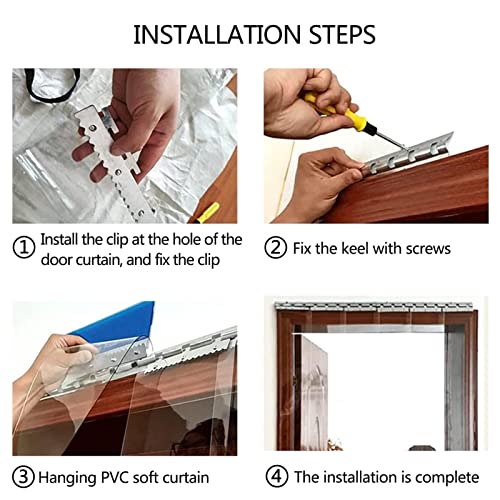 AYLYHD Tenda for Porta Esterna in PVC, Chiaro
