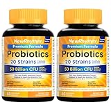 Picture of NewRhythm Probiotics 50 Billion CFU 20 Strains, 120 Veggie Capsules, Targeted Release Technology, Stomach Acid Resistant, No Need for Refrigeration, Non-GMO, Gluten Free