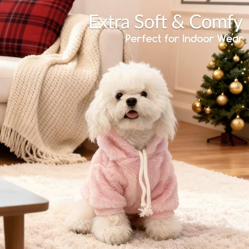 Fuzzy Dog Hoodie Sweater for Large Dogs Warm Winter Dog Clothes with Double-Sided Plush Fleece Soft Stretchy Pet Coats Hooded Sweatshirt for Medium Large Dogs - Image 5