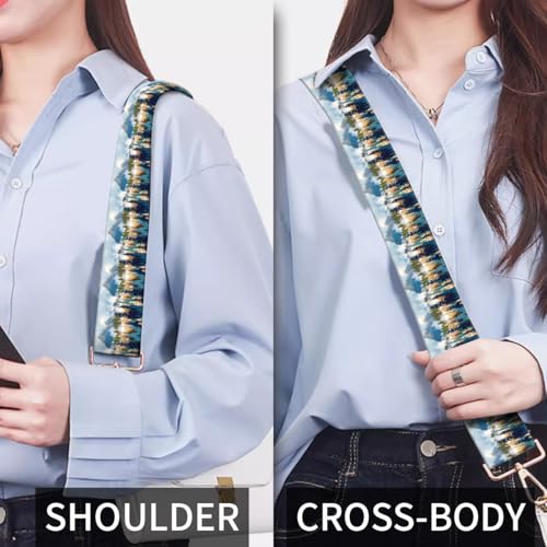 Image of Purse Strap Replacement Crossbody, 3.8cm Wide Shoulder Strap Adjustable Replacement Belt Gold Buckle