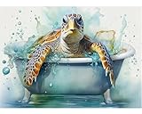 BOHADIY Sea Turtle Diamond Art Painting Kits for Adults, Full Drill Bath Turtle Diamond Dots Paintings for Beginners, 5D Paint with Diamonds Pictures Gem Art Painting Kits DIY Crafts Kits 12x16inch