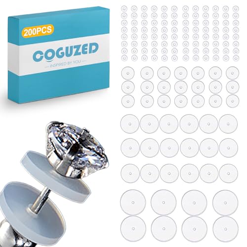 CoguZed 200-Piece Clear Piercing Disc Pack – 3-9mm Silicone Piercing