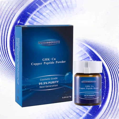 INNOCOSVATE GHK-Cu Copper Peptide Powder 99.9% Pure -Cosmetic Grade Blue Copper Peptide for Anti-Aging & Skin Repair -Ultra-Fine Soluble Crystals1G