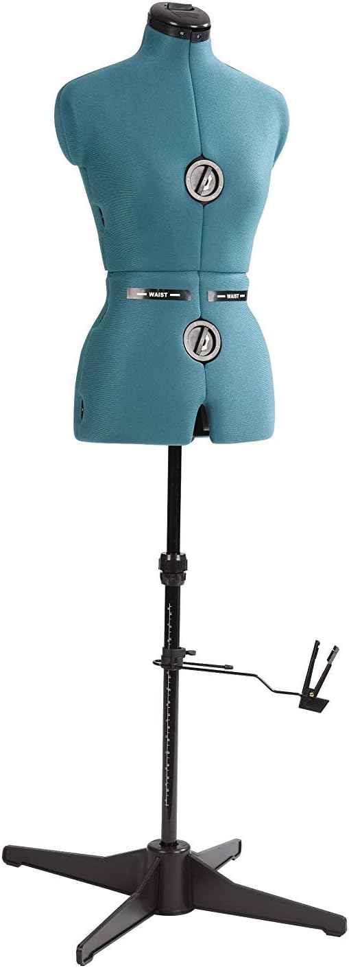 Dritz Sew You Adjustable Dress Form - Small/Medium Sizes US 4-12 - Female Clothing Mannequin for Sewing, Fitting, and Draping - Pinnable Sewing Mannequin with 12 Dials for Fitting + 360 Hem Guide