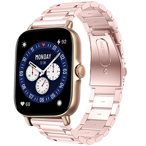 Bracelet pour Amazfit GTS 3/Amazfit GTS 2/Amazfit GTS, 20mm Bracelet Montre Acier Inoxydable pour Amazfit GTS 4, GTS 4 Mini, GTS 2 Mini, GTS 2e, Amazfit GTR 42mm, Amazfit Bip, Bip lite, Bip U, Bip S Cover