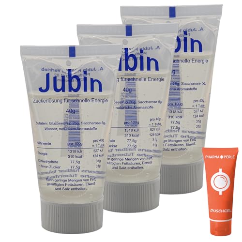 Jubin Zuckerlösung schnelle Energie Lösung 40 g Lösung I für Diabetiker und Sprtler I Unterzuckerung I Hypoglykämie I rasche Energieversorgung I Spar-Set plus Pharma Perle give-away (3)