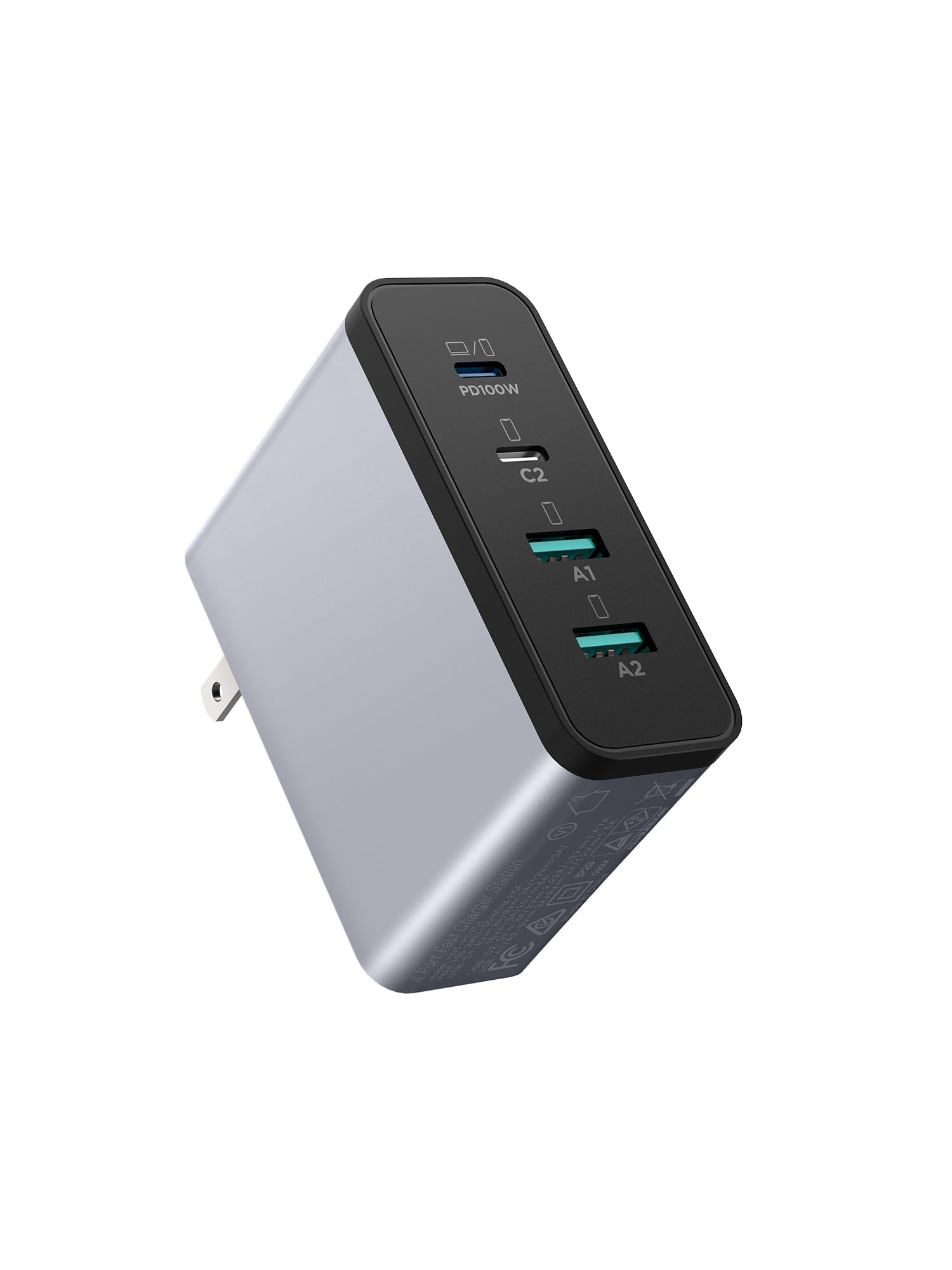 EIZLXQ Caricatore per MacBook Pro PD3.0 PPS 100 W USB C, caricatore rapido 120 W GaN per MacBook Pro/Air, iPhone, Samsung Galaxy, iPad Pro, grigio