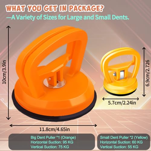 Image of 3 Pack Car Dent Puller Kit, Suction Cups Car Dent Removal Kit Car Dent Repair Kit,Powerful Dent Remover Tool for Car Handle Lifter for Car Dent Repair, Glass, Screen, Tiles Lifting and Objects Moving
