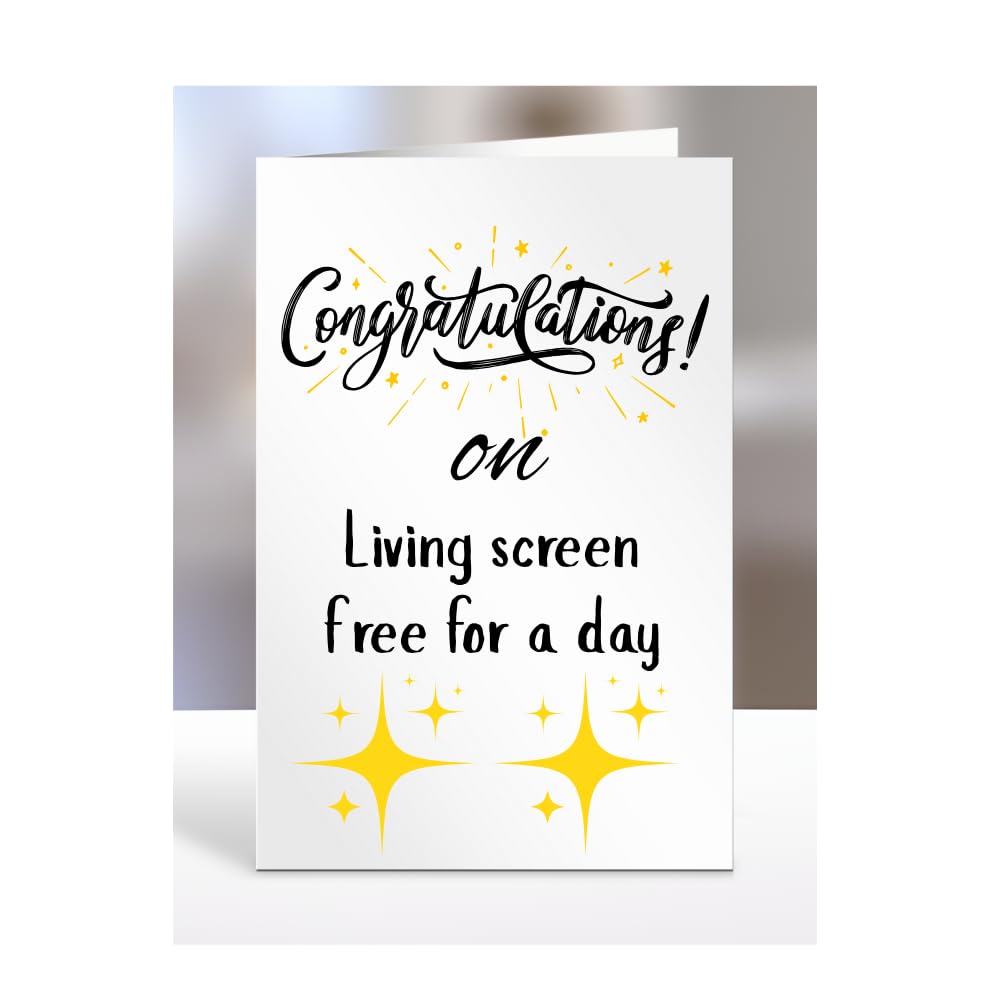 Congratulations on Living screen free for a day Card, Gifts for Men or Women, Presents for Christmas, Greetings Card, Him, Her, Female, Male, A5-113_285 — image 1