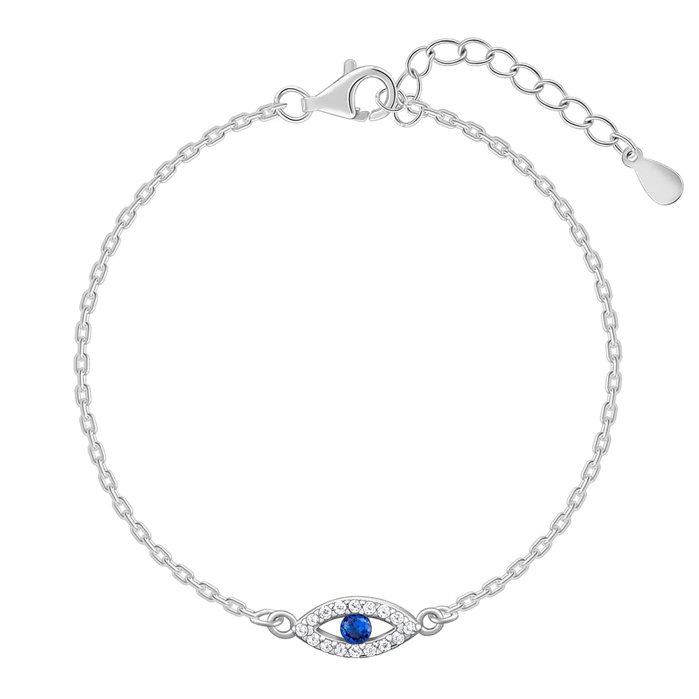 925 Silver Evil Eye Blue Bracelet, Adjustable | Gifts for Women and Girls | With Certificate of Authenticity and 925 Stamp | 6 Months Warranty*