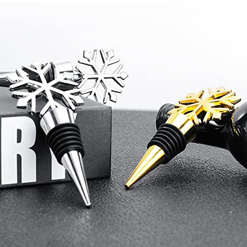 SHULLIN Pack of 2 Wine Bottle Stopper Wine Stopper Zinc Alloy Wine Stopper Red Wine Stopper Snowflake Shape Bottle Stopper Champagne Stopper Reusable for Parties - Image 2