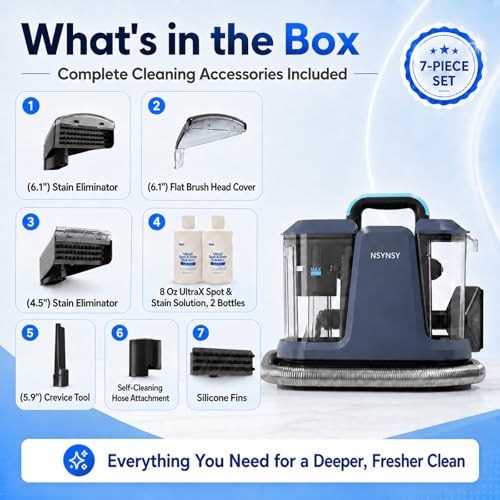 Portable Carpet Upholstery Cleaner for Furniture, Pet Stains, Car Interiors - image 9