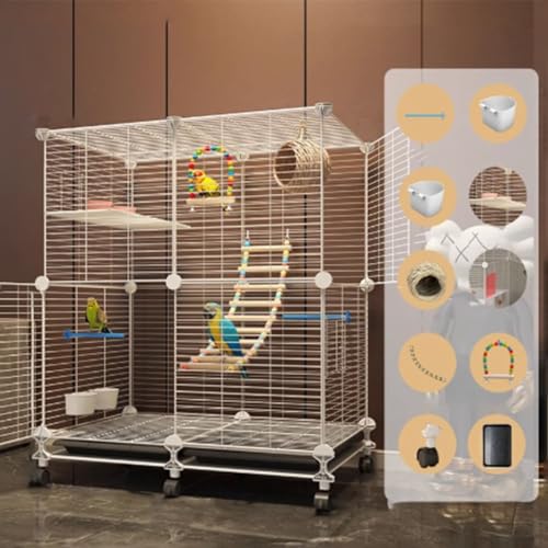 鳥かご 大型 鳥籠 鳥ケージ インコ ケージ バードケージ 複数飼い とりかご 鳥かご インコ 入れ 引き出しトレイ 鳥小屋 小鳥 セキセイインコ オカメインコ 耐久性は優れています通気性は インコ オウムケージ オカメ(73*36*82)