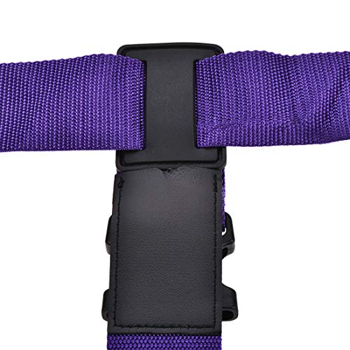 Image of uxcell Luggage Strap Suitcase Belt with 2 Buckles, 2Mx5cm Cross Adjustable PP Travel Packing Accessory, Purple