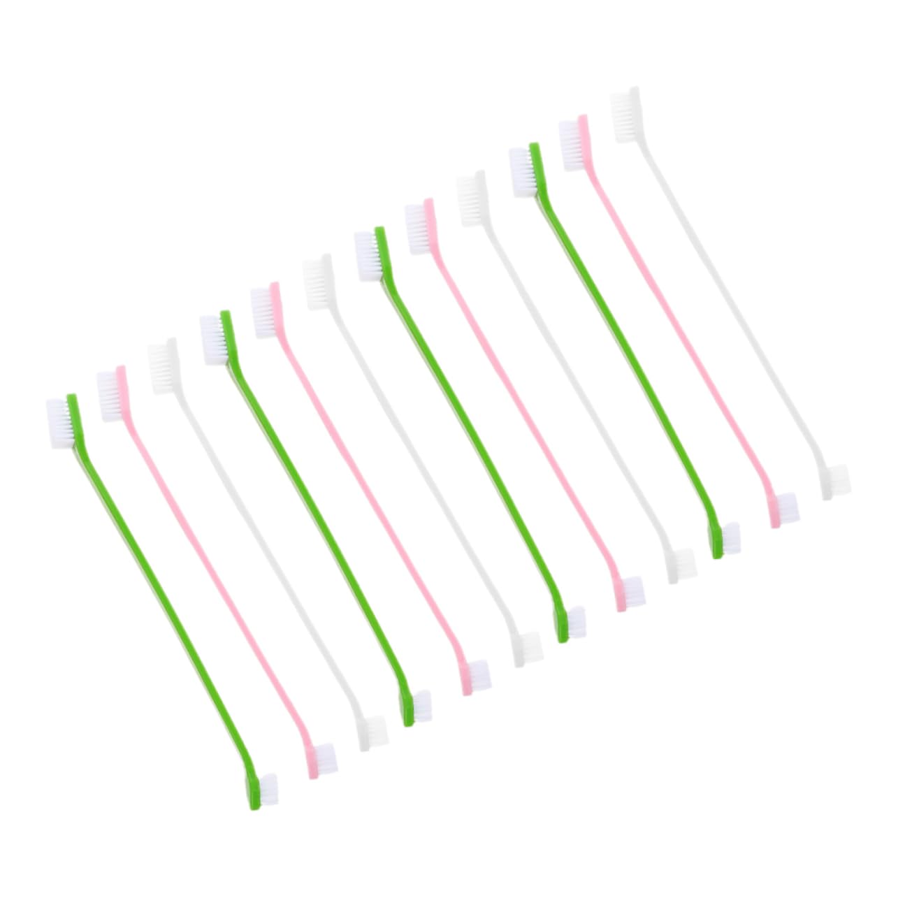 Toddmomy 12pc Dual-Head Dog Toothbrushes Pet Toothbrushes for Dogs and Puppies Finger Brush Teeth Supplies