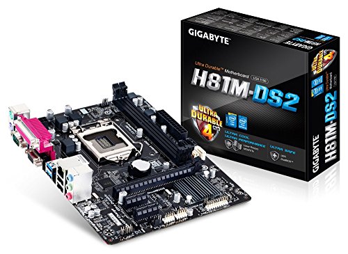 Image of Gigabyte H81M-DS2 (Socket 1150, Intel H81, Parallel + Serial Port, VGA D-Sub Port, DDR3,Micro ATX, 1 x PCI Express 2.0, USB 3.0)