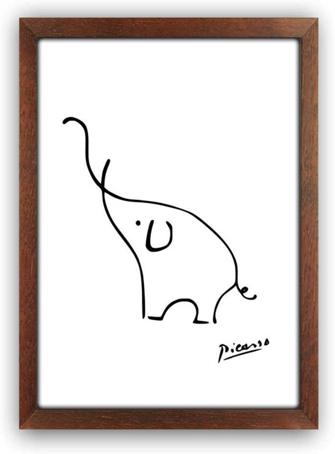 Amazon.co.jp: ピカソ シンプル ぞうの絵 A4サイズ フレーム付き