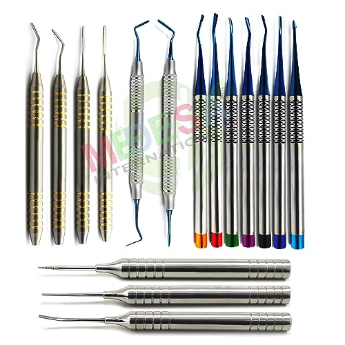 Generic M-9061 16 Pcs Dental Root Elevator Pdl Small Root Extracting Proximators Luxating Elevators Dental Flex Periotomes Atraumatic Extraction Periodontal Ligament Cut Surgery Knifes cover