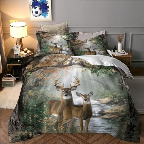 Housse de couette cerf 3D en microfibre 260x220 cm avec 2 taies - 6