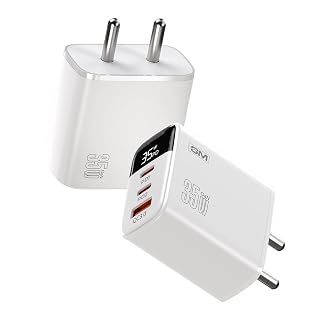 GM G+ 35W Fast Charger Adapter with LED Display | Universal USB-C Wall Charger | Compact Travel Adapter with Smart Protection | High-Speed Charging for Phones, Tablets & Earbuds - White - Amazon product rated Grade A