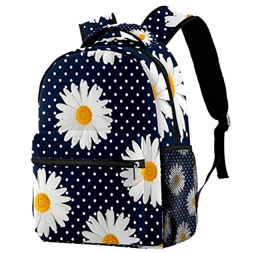 Sac à dos de voyage marguerites et pois aux finitions soignées et élégantes