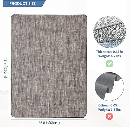 Image of Chair Mat for Hardwood & Tile Floor, 36 inch x 48 inch Heavy Duty Office Chair Mat for Rolling Chairs, Anti Slip, Non-Curve, Floor Protector for Home Office, Heathered Gray