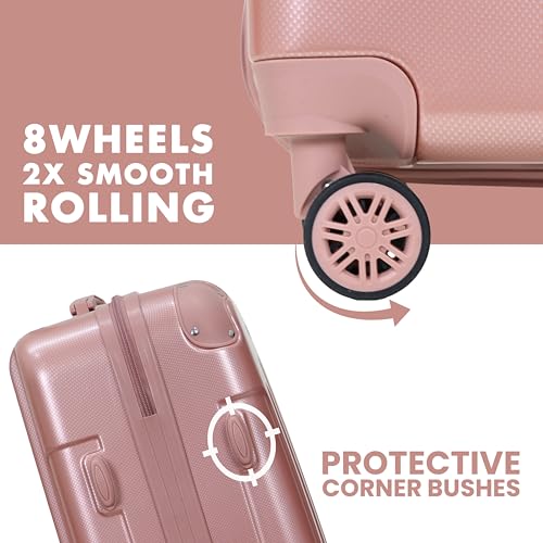 Image of Rockstar Polycarbonate Trolley Bag Set of 3 | TSA Type Lock | Hard Shell, TSA Type Lock, 360 Spinner Wheels