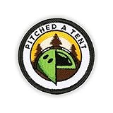 Winks For Days Adulting Merit Badge Embroidered Iron-On Patch (Pitched a Tent)