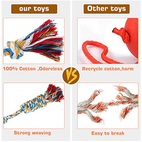 Zutesu Dog Chew Toy for Puppy Teething, 12 Pack Indestructible Dog Toys for Puppy Chewers, Interactive Tug of War Rope… - Image 7