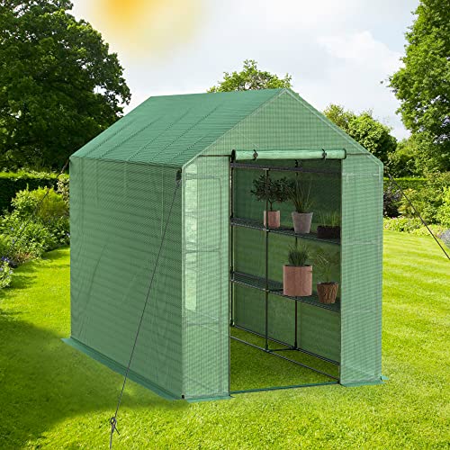 Sundale Outdoor Green House Kits To Build For Outside Winter,97 X 56 X 77 Inch Walk In Pop Up Greenhouses With Shelves,Indoor Outdoor Portable Zipper Greenhouse Tall With Roll Up Doors & Cover #TOP5