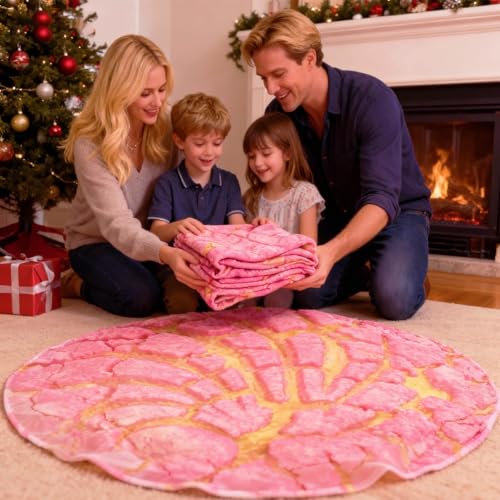 Image of Concha Blanket White Elephant Gifts for Kids Stuff Useful Adults Teenagers Throw Blankets Wrap Boy Girl Party Novelty Sweet Shell Bread Gag Pets Soft Fleece 61in