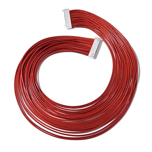 Women Multi Layer Chunky Bib Necklace Magnetic Clasp Wax Line Choker Statement Jewelry3