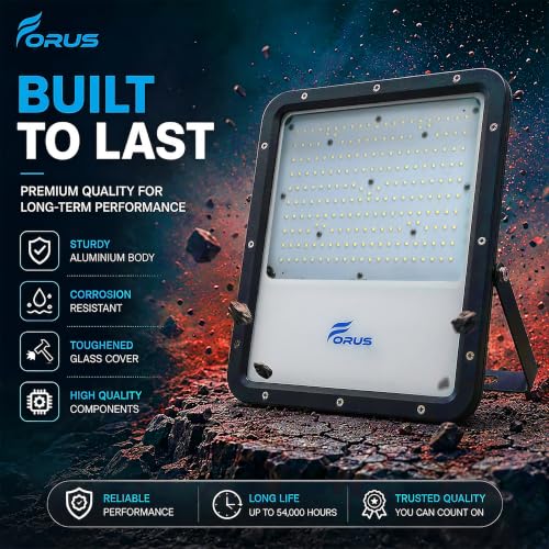 Image of Forus 150W Red Color Flood Light Outdoor LED Waterproof Decorative Focus Lamp for Home Garden Events Security Terrace Landscape Pathway Building Festival Stage Party Celebration Lighting - 1 Pc