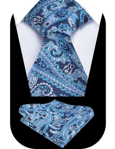 Image of Alizeal Mens 3.15'' Vintage Paisley Tie Pocket Square Set | Elegant Perfect for Banquet Wedding and Party